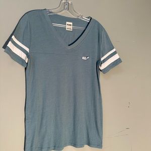 Pink Short Sleeve Teal T-shirt